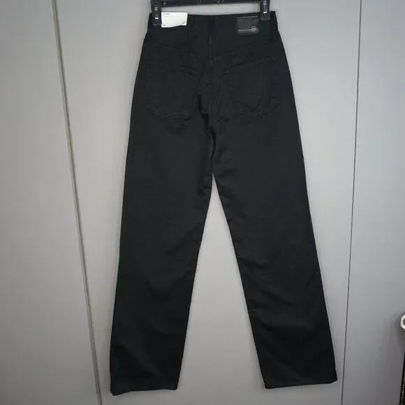 AG Women's Jeans Kora High Rise Wide Leg Jeans in Deep Black Wash size 25 - Picture 8 of 15